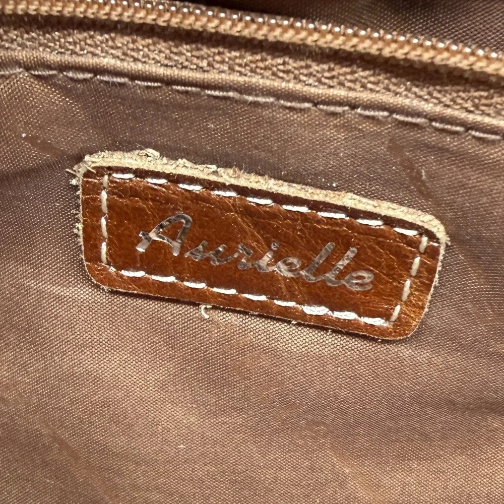 Aurielle Tan Brown Leather Organizer Medium Shoulder Bag Satchel With Wallet - Picture 5 of 11